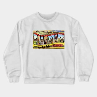 Greetings from Flagstaff, Arizona - Vintage Large Letter Postcard Crewneck Sweatshirt